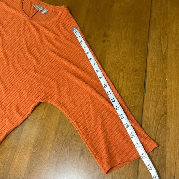Chico’s Rust Orange Ribbed Dolman Sleeve Stretch Top Size 2 (L/XL) - Picture 9 of 9